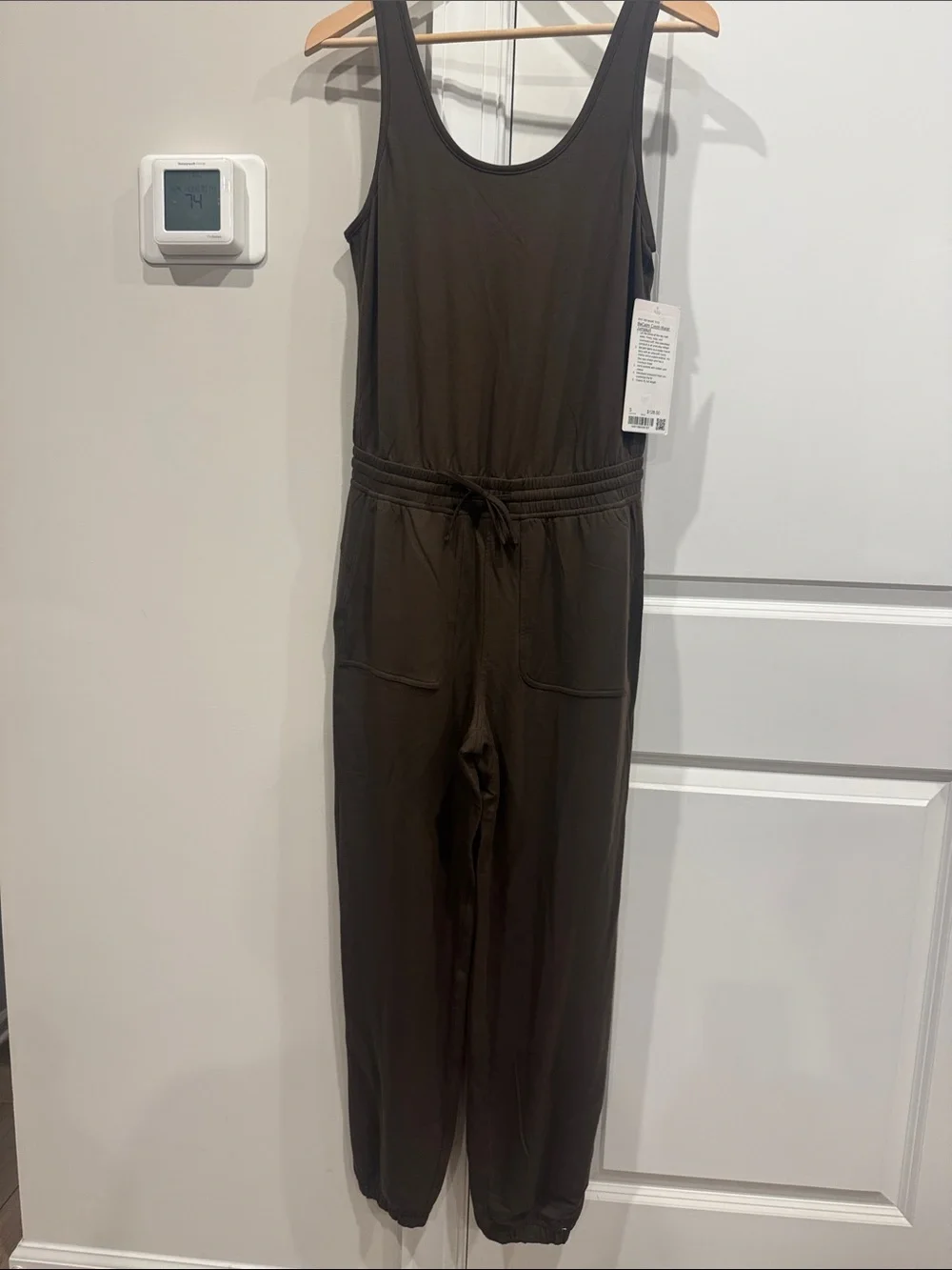 lululemon athletica Choc Brown BeCalm Sleeveless Cinch-Waist Jumpsuit Size S